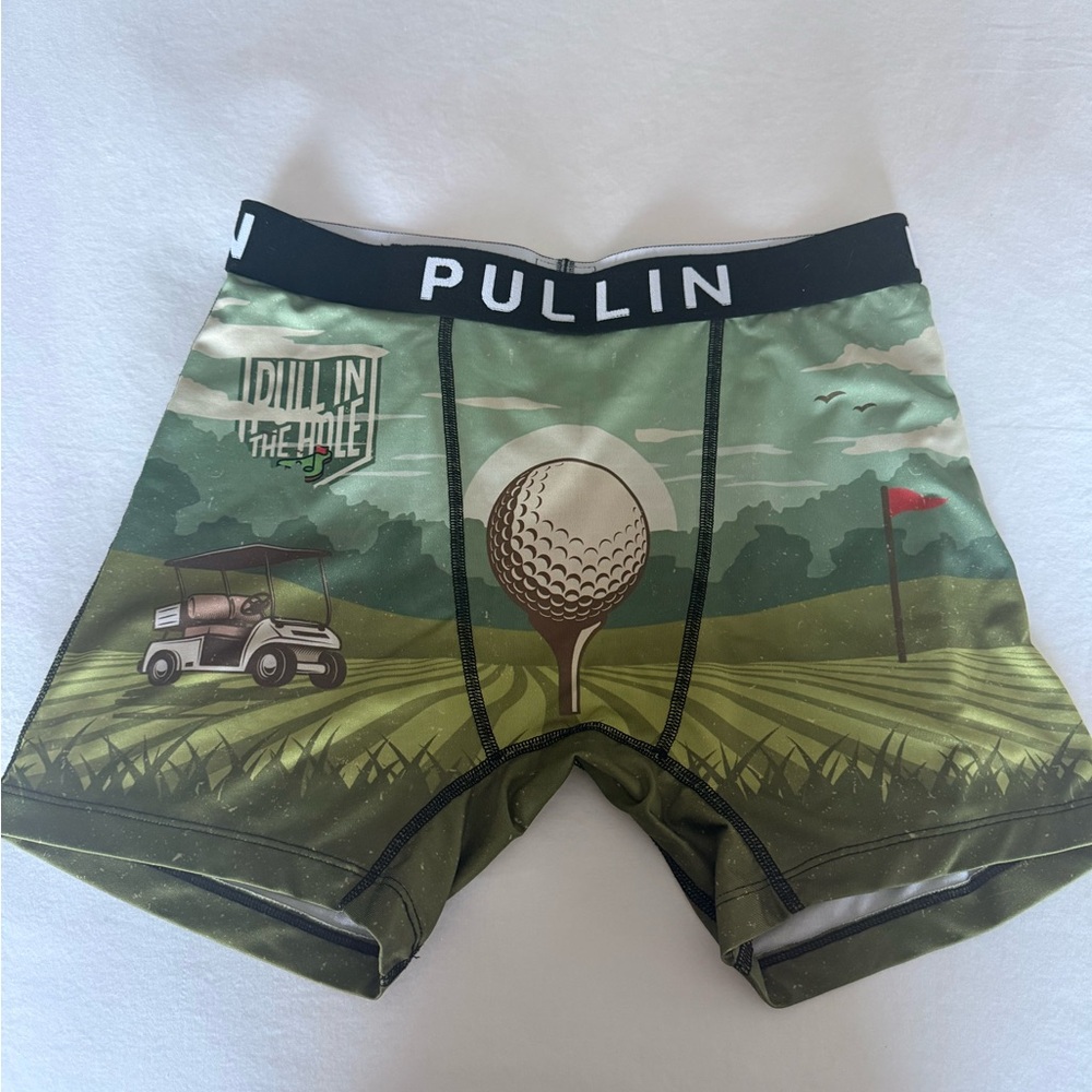 Pull-In Green Golf Print Men's Boxer Briefs